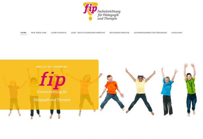Bild der Homepage von fip - Facheinrichtung für Pädagogik und Therapie