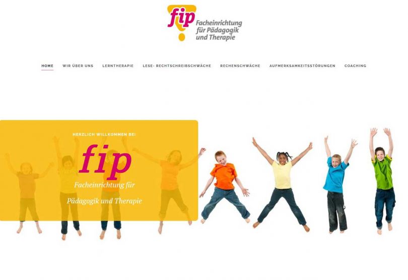 Bild der Homepage von fip - Facheinrichtung für Pädagogik und Therapie